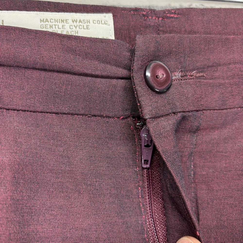 True Vintage Policy Designs Trouser Pants Rayon Maroon Men's 34x26 Balloon 60s - Picture 10 of 15